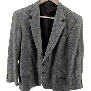 Executive Collection Men's Wool Camelhair Blend Herringbone‎ Blazer 50R